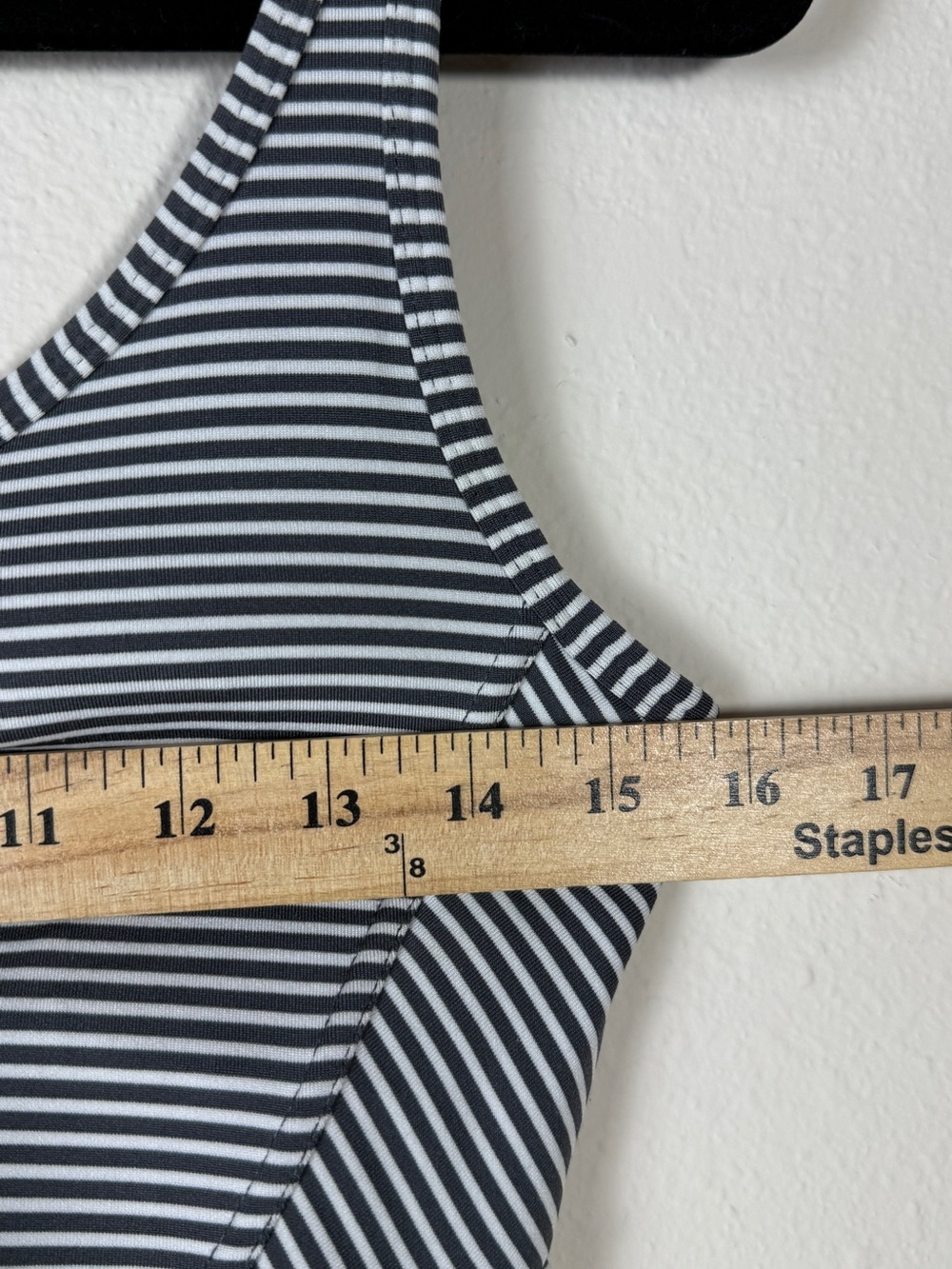PrAna Quinn Dress S Small Striped Gray White Strappy Cross Back Built In Bra Mid - Picture 8 of 9
